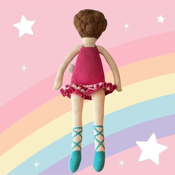 Pink Ballerina Doll. Knitted. The Land of Nod. 16” Excellent condition. - Picture 2 of 5